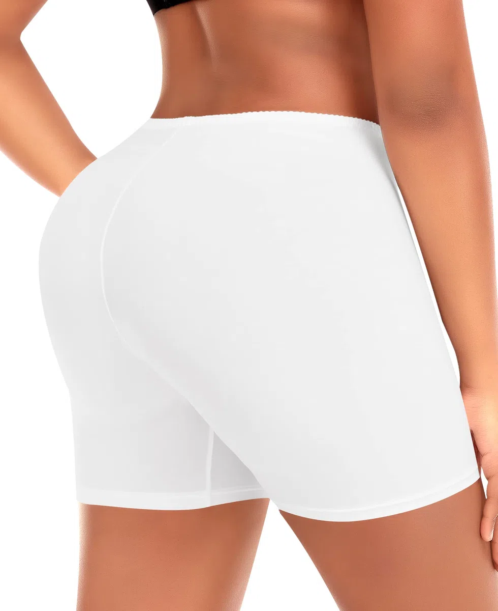 YARRCO Damen Unterhose Kurz Hose Unter Rock Kleid Nahtlos Slipshort Anti Chafing Boxershorts Kurz Leggings Radlerhose (Weiß, 3XL)