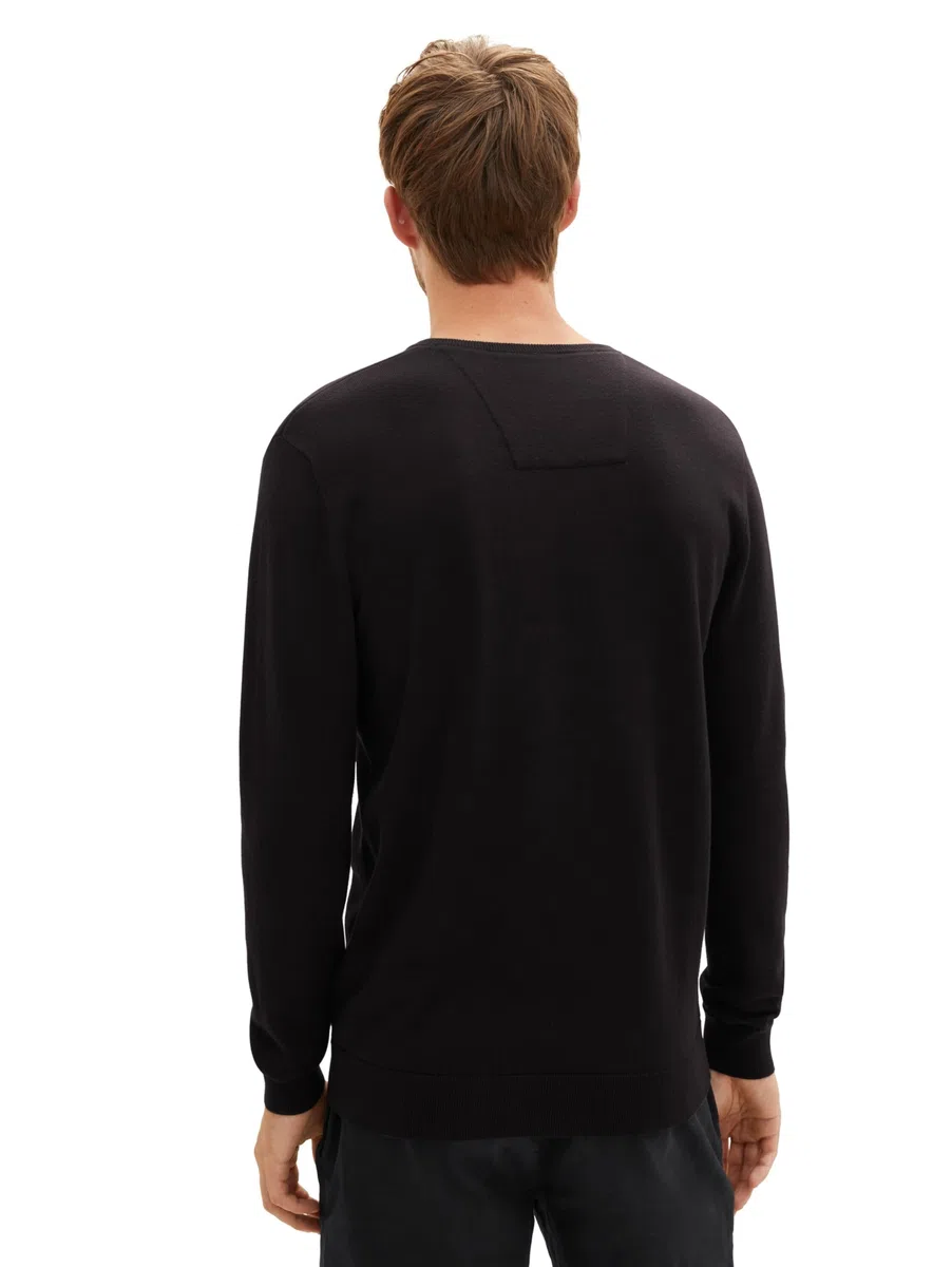 TOM TAILOR Herren Strickpullover mit V-Ausschnitt