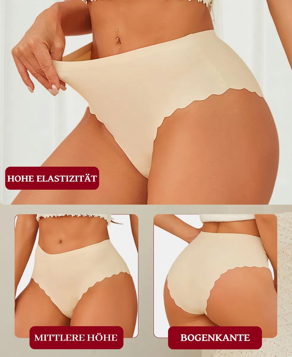 Sth Big Unterhosen Damen Nahtlos Hohe Taille Seamless Slips Nahtlose Unterwäsche Frauen High Waist Unterhose Ohne Naht Damen Mit Wellenkante Weiches Unsichtbarer Slip Mehrpack 6
