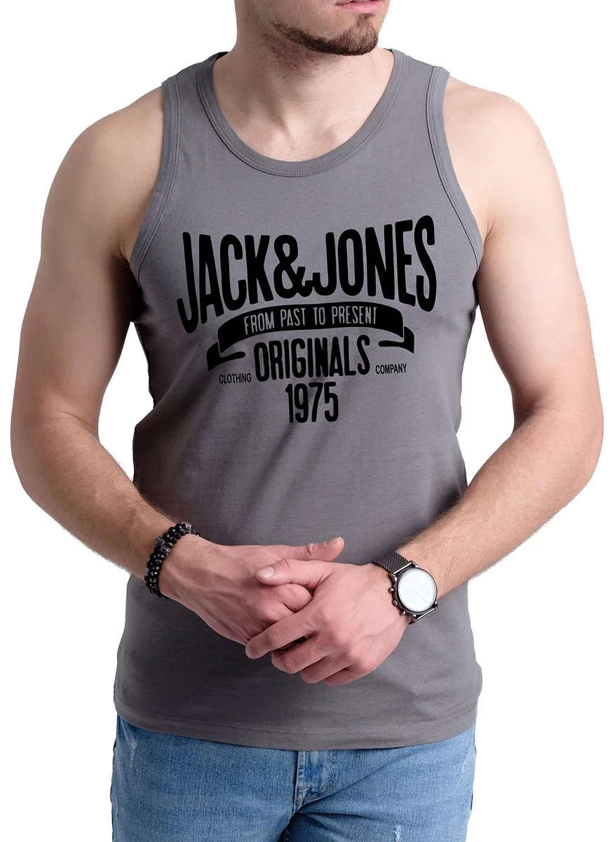 JACK & JONES Herren Tank-Tops Vielfältige Prints | Schmale Passform und atmungsaktive Baumwolle