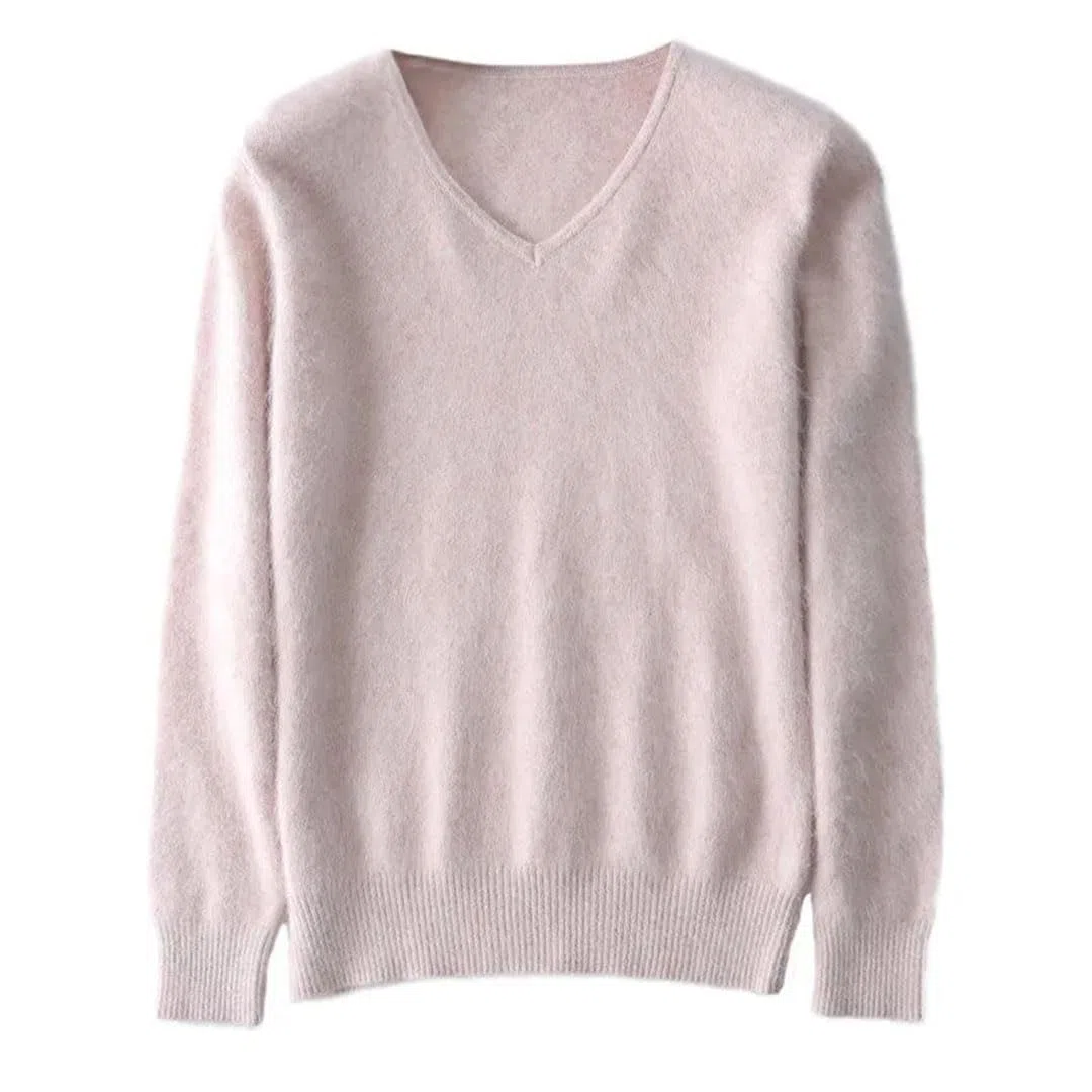 Damenpullover, Lässig, Langärmelig, Kaschmirpullover Mit V-Ausschnitt