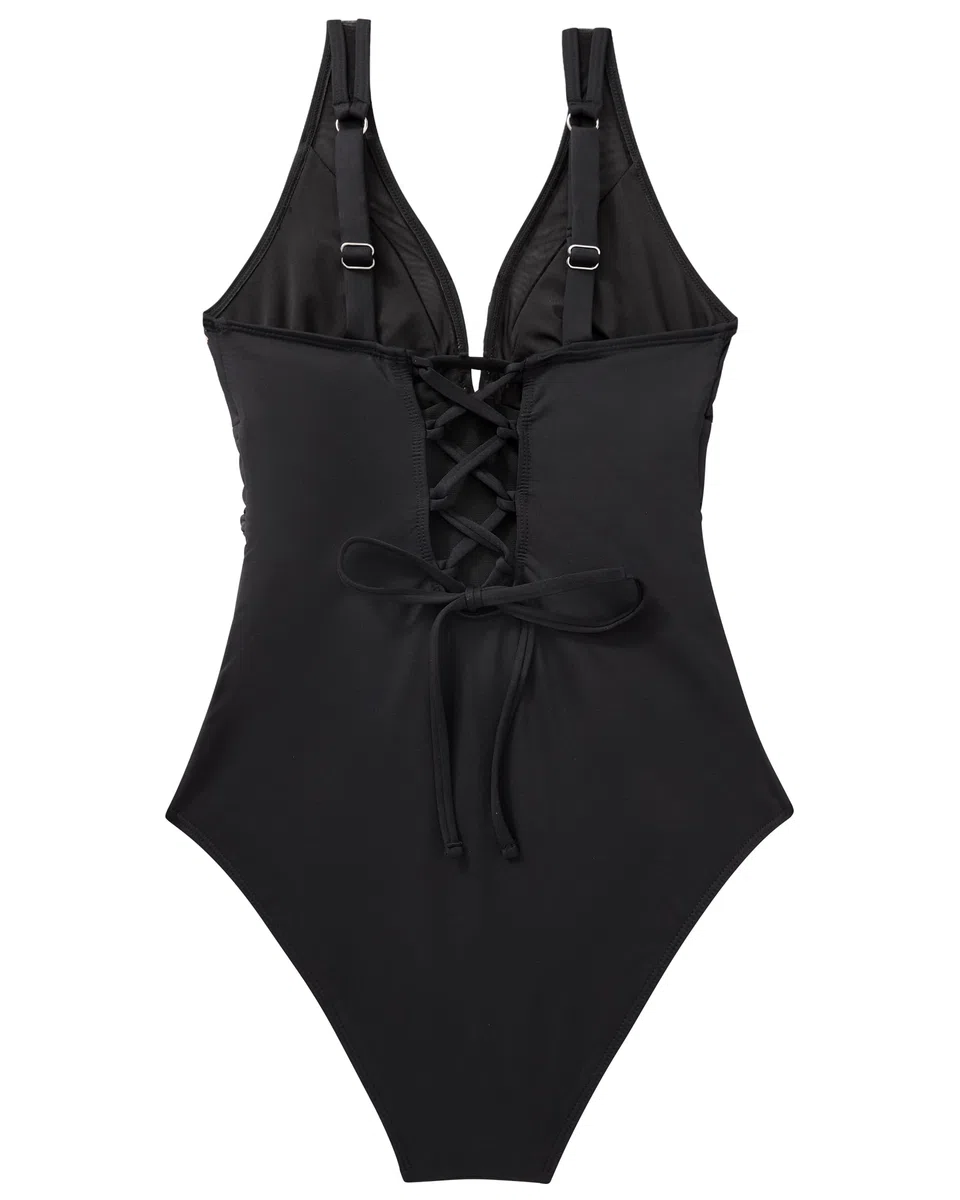 RXRXCOCO V Ausschnitt Sexy Mesh Badeanzug Damen Bauchweg Shape Bademode Rückenfrei Badeanzug Mit Cups Swimsuit