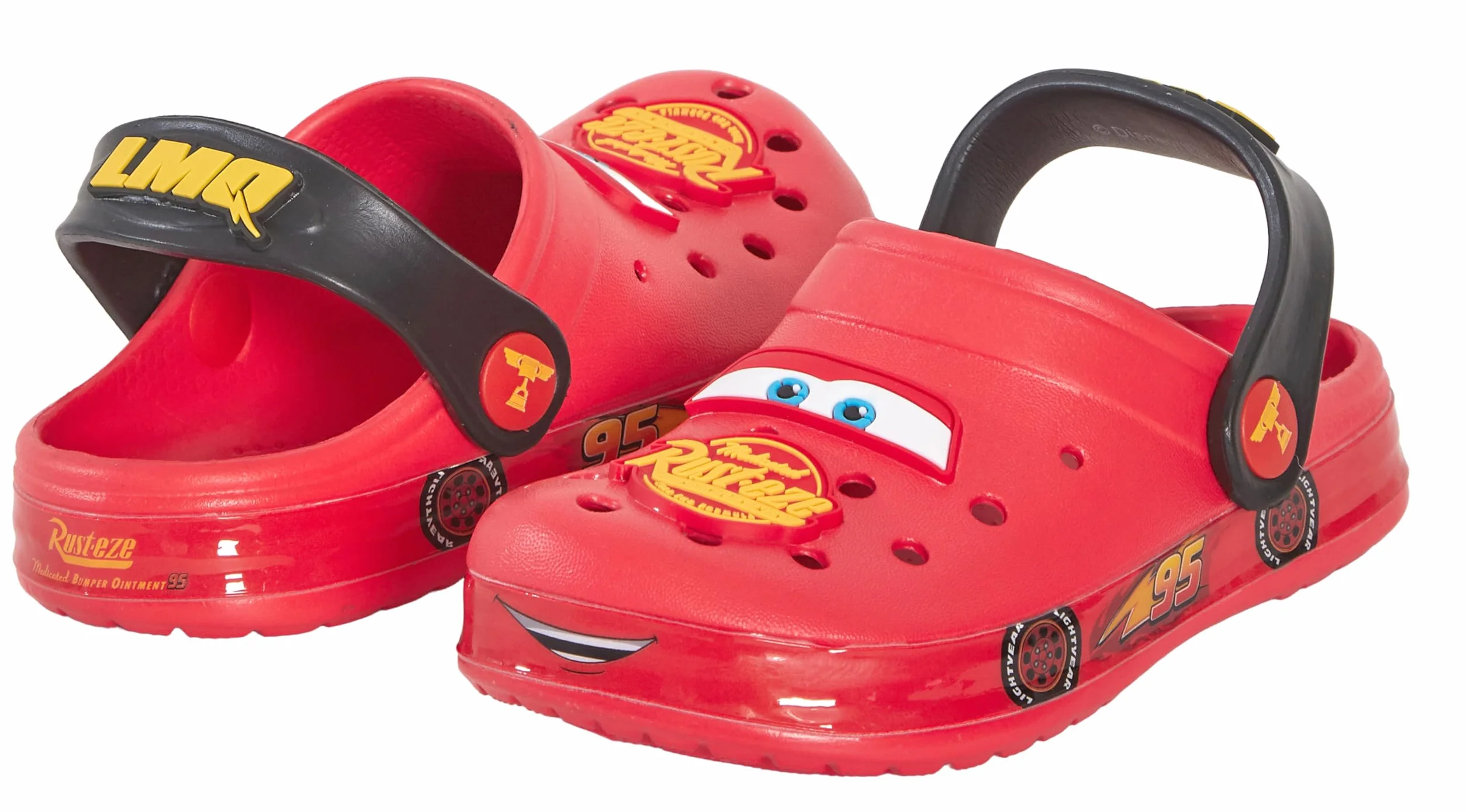 Disney Jungen Cars Clogs mit Charms, Kinder Sandalen, Lightning McQueen Slipper mit Knöchelriemen, Strand Schuhe.