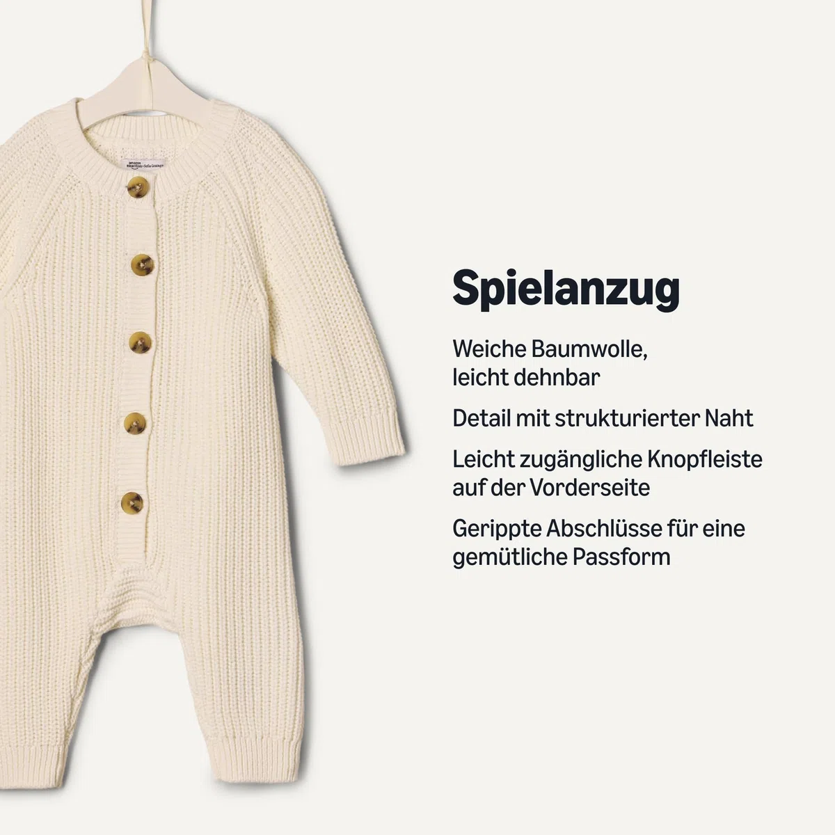 Amazon Essentials x Sofia Grainge Unisex Baby Spielanzug aus Strick