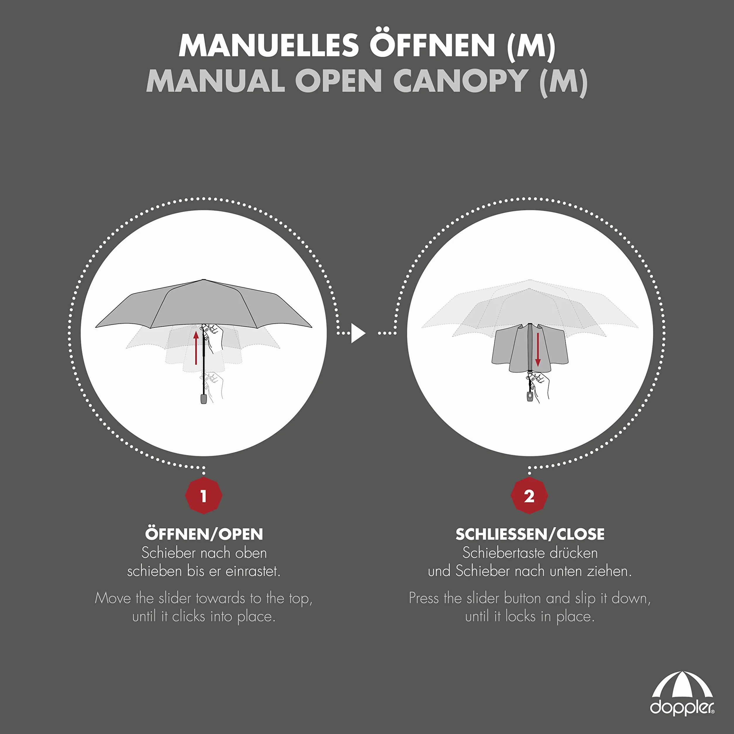 Doppler Taschenschirm Carbonsteel Slim in verschiedenen Farben