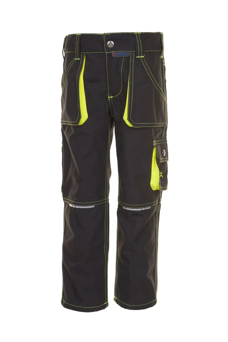 Planam 6110 Junior-Hose - Optimale Sicherheit und Komfort - Farbe: Anthrazit/Gelb - Größe: 122