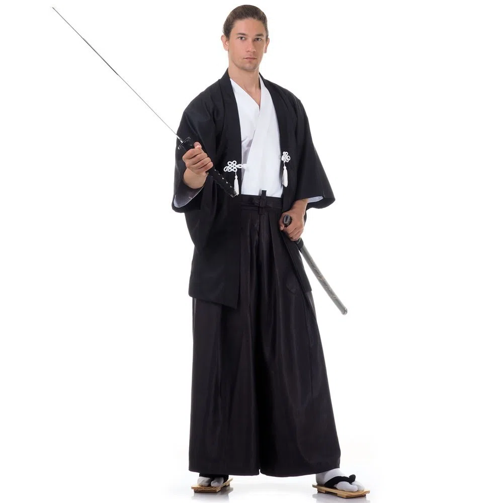 Japan Samurai Set Kimono Kostüm Hakama Hosenrock + Kendo Gi+ Haori M L XL