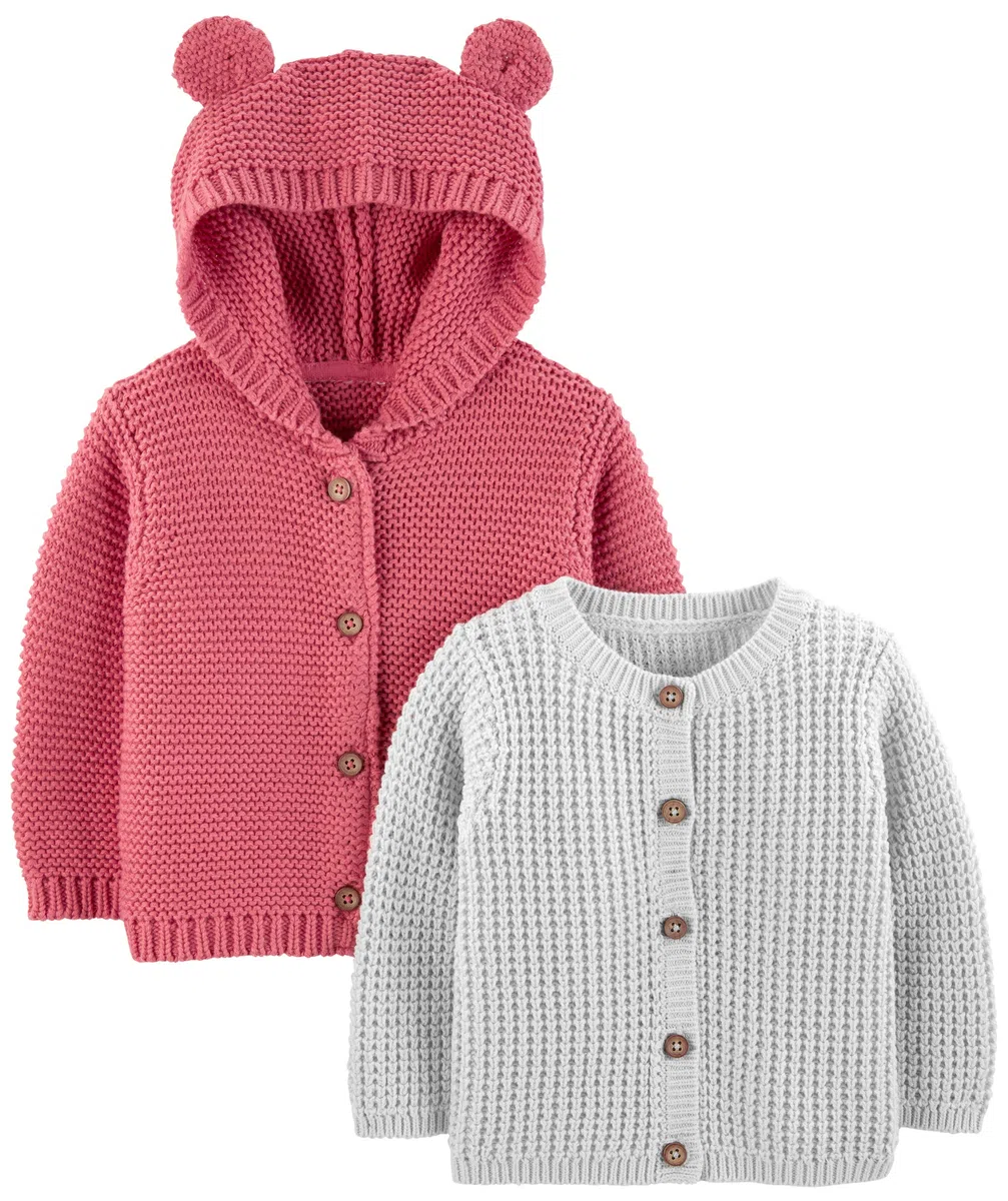 Simple Joys by Carter's Unisex Baby 2-Pack Neutral Knit Cardigan Sweaters Strickjacke (2er Pack)