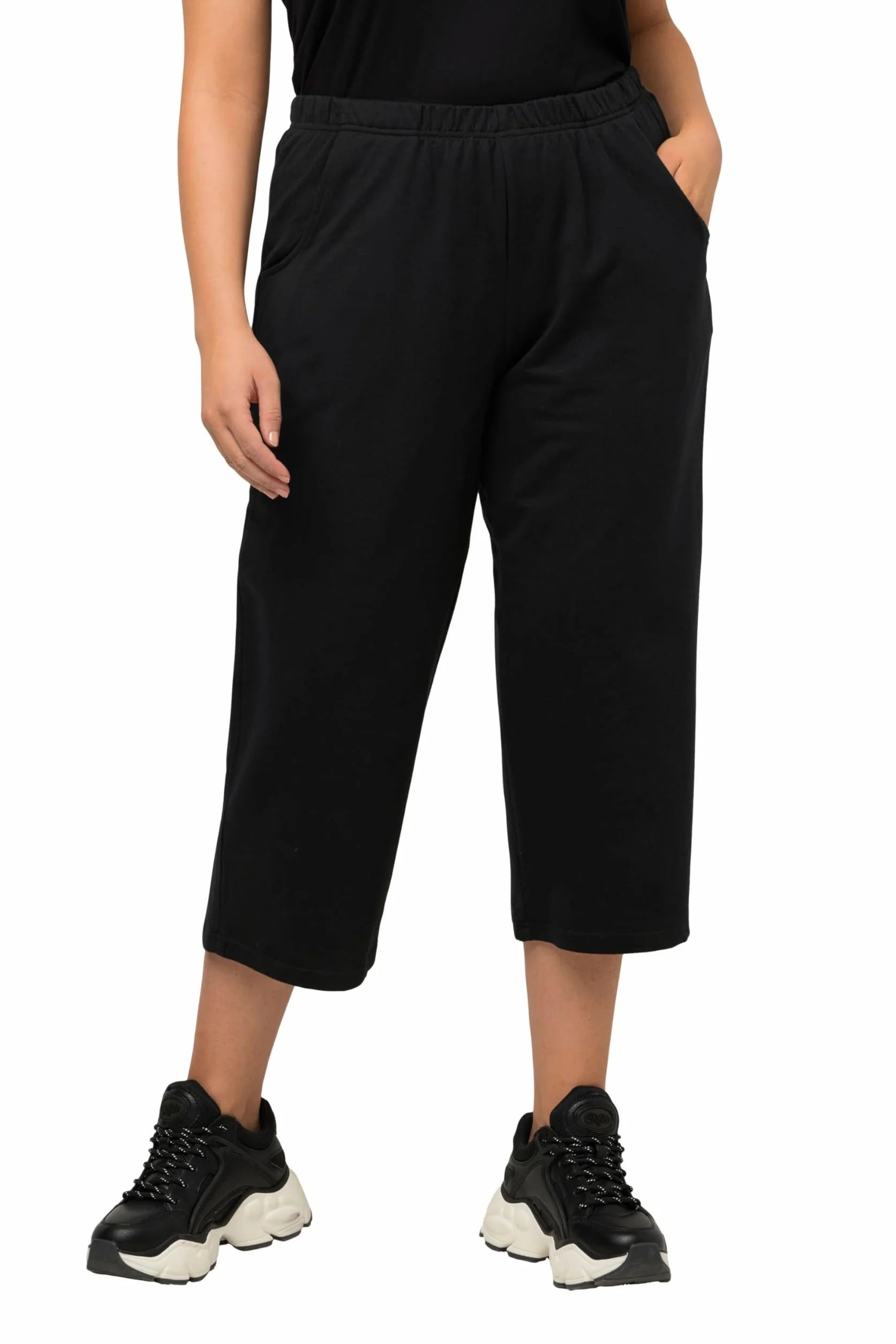 Ulla Popken Damen große Größen Übergrößen Plus Size 7/8-Jogginghose, gerades Bein, Elastikbund 641038
