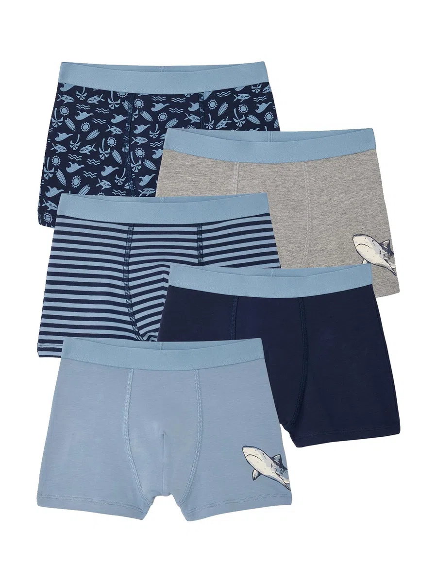 VERTBAUDET 5 Boxershorts für Jungen, Hai