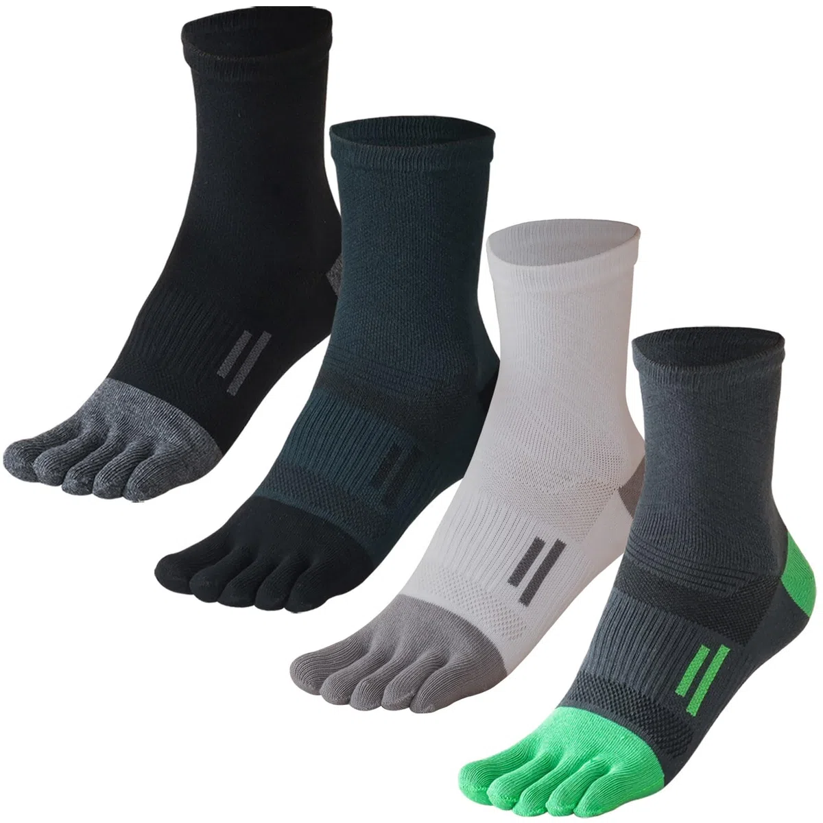 Herren Zehensocken Baumwolle,Five Fingers Socken für Sport Laufende,Sportsocken für Herren 4 Paar