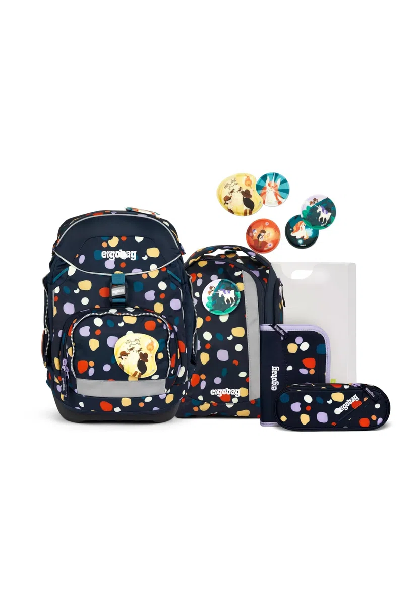 ergobag Pack Set ergonomischer Schulrucksack flexibel 6-teilig Set 1. Klasse Grundschule für Mädchen und Jungen