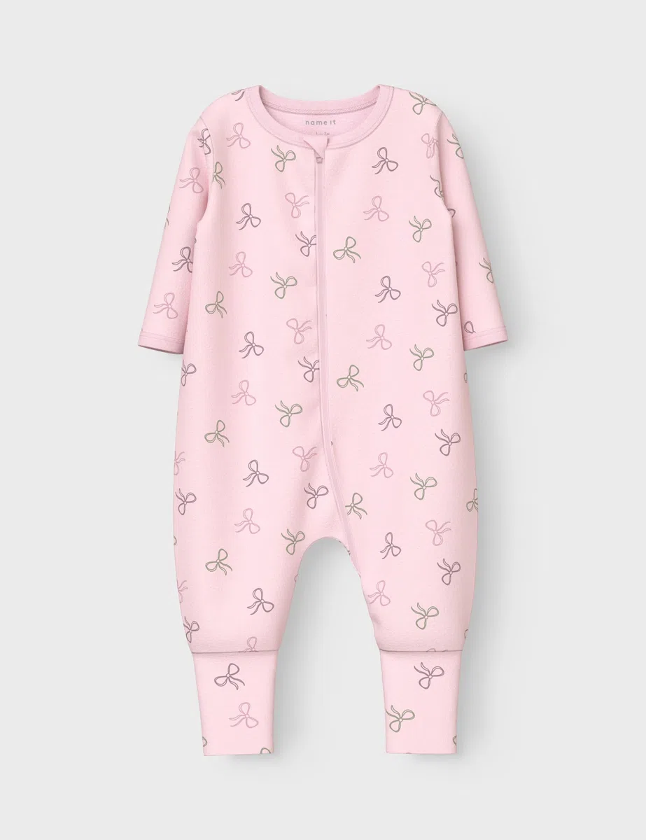 NAME IT Damen Girl Schlafanzug 2er-Pack Nbfnightsuit 2P Zip Ff Pink Bow Noos (2er Pack)