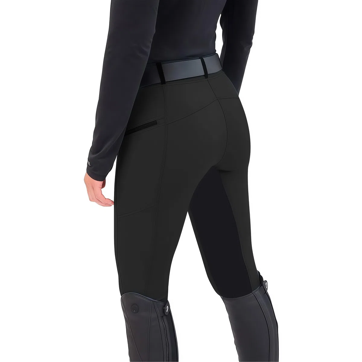 Chesoon Damen Reithose mit hoher Taille und Innenschenkel-Patchwork, Slim Fit