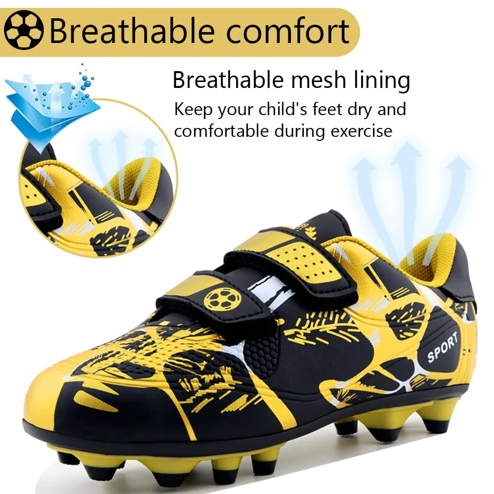 Fußballschuhe Jungen Fussballschuhe Kinder Mädchen Trainingsschuhe Stollenschuhe Sportschueh Kunstrasen Spikes Outdoor Atmungsaktiv Unisex 28-37EU