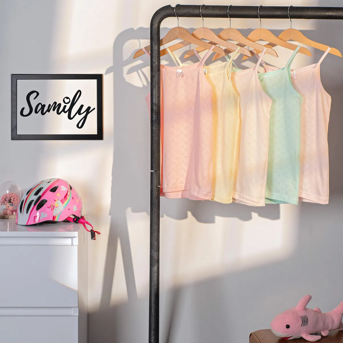 SAMILY Mädchen Unterwäsche Set 10er Pack | 5 Spaghettiträger Unterhemden + 5 Boxershorts – 100% Baumwolle – Größe 110/116 (5–6 Jahre)
