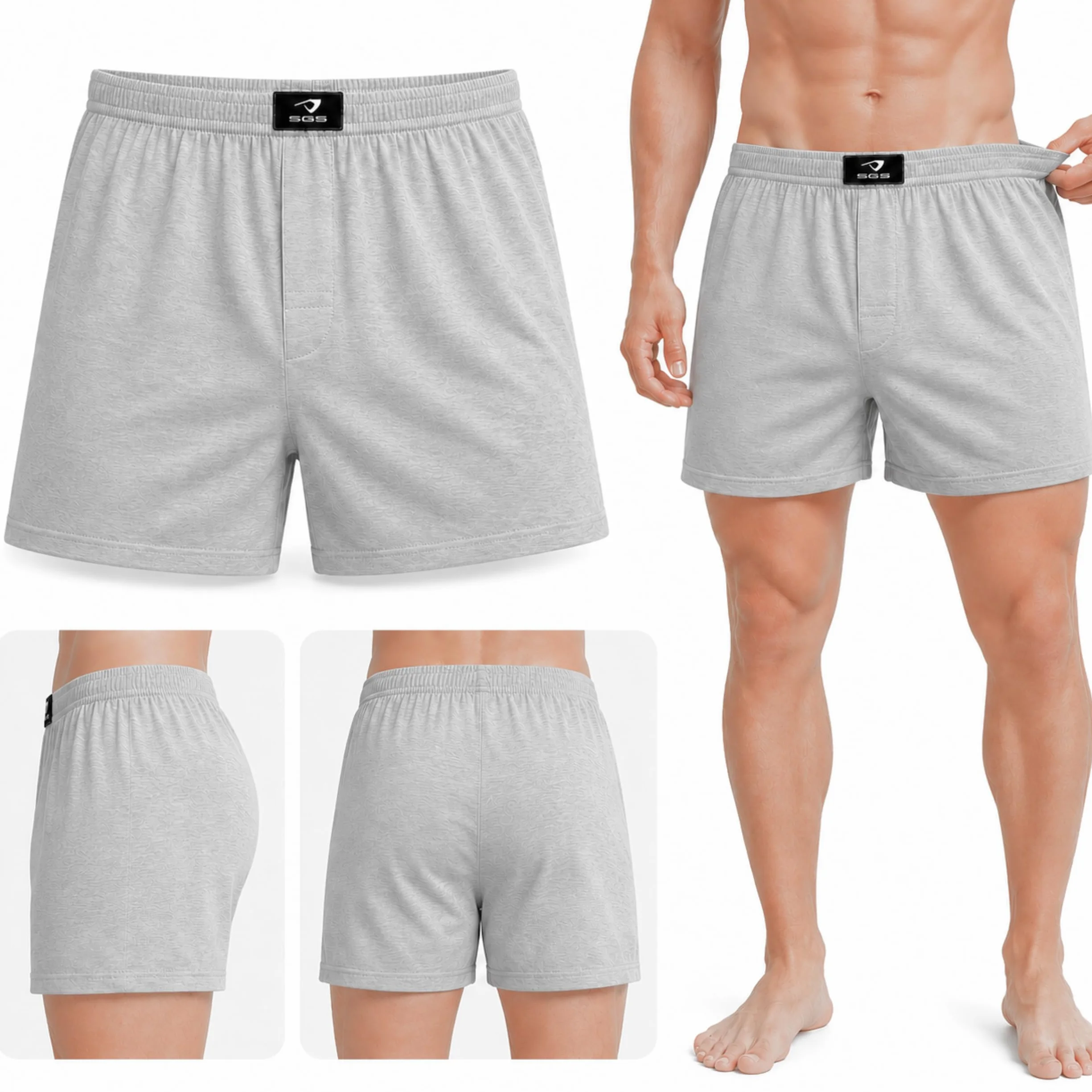 SGS Boxershorts Herren Locker & Weich – 10er & 6er Pack, 100% Baumwolle Herren Unterwäsche & Unterhosen Männer Weit, Keine Kniefeln, mit & ohne Eingriff, bis 6XL