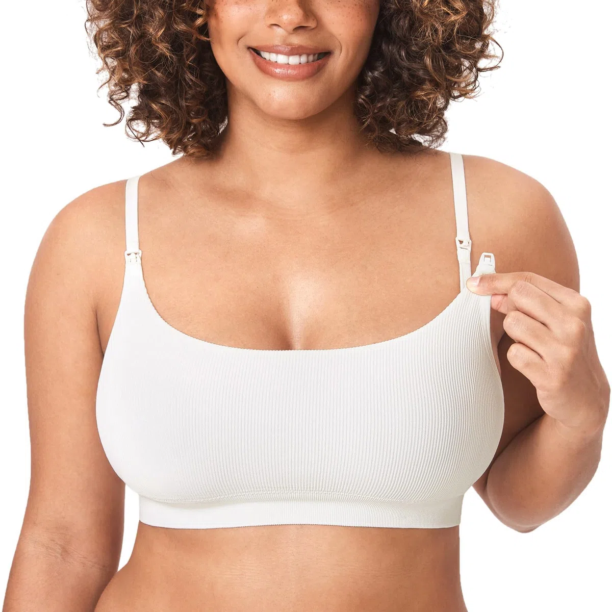 MOMANDA Damen Still BH ohne Bügel Soft Gepolstert Gerippt Schwangerschafts BHS Schlaf Bequemer