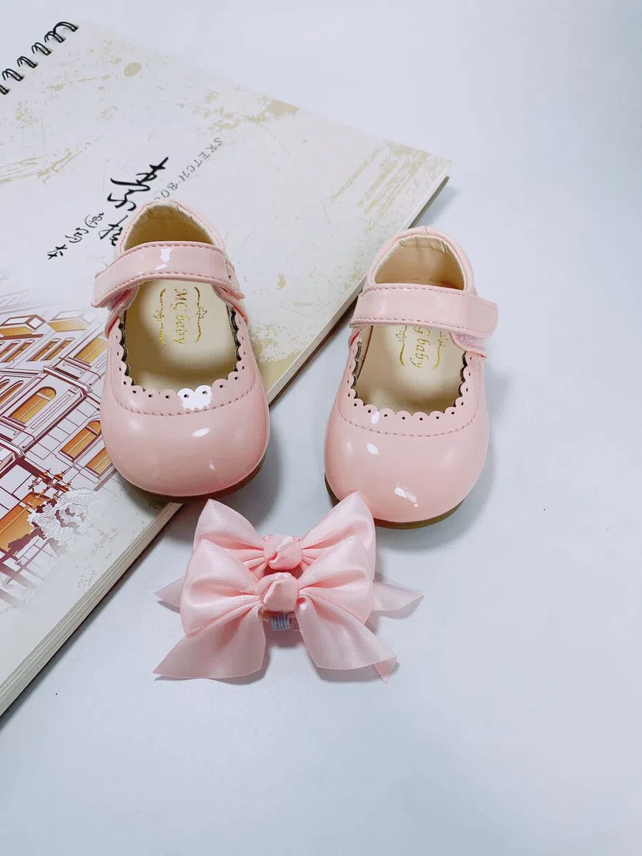 JerrisApparel Mädchen Lackleder Kleid Schuhe Schleife Mary Jane Ballerinas