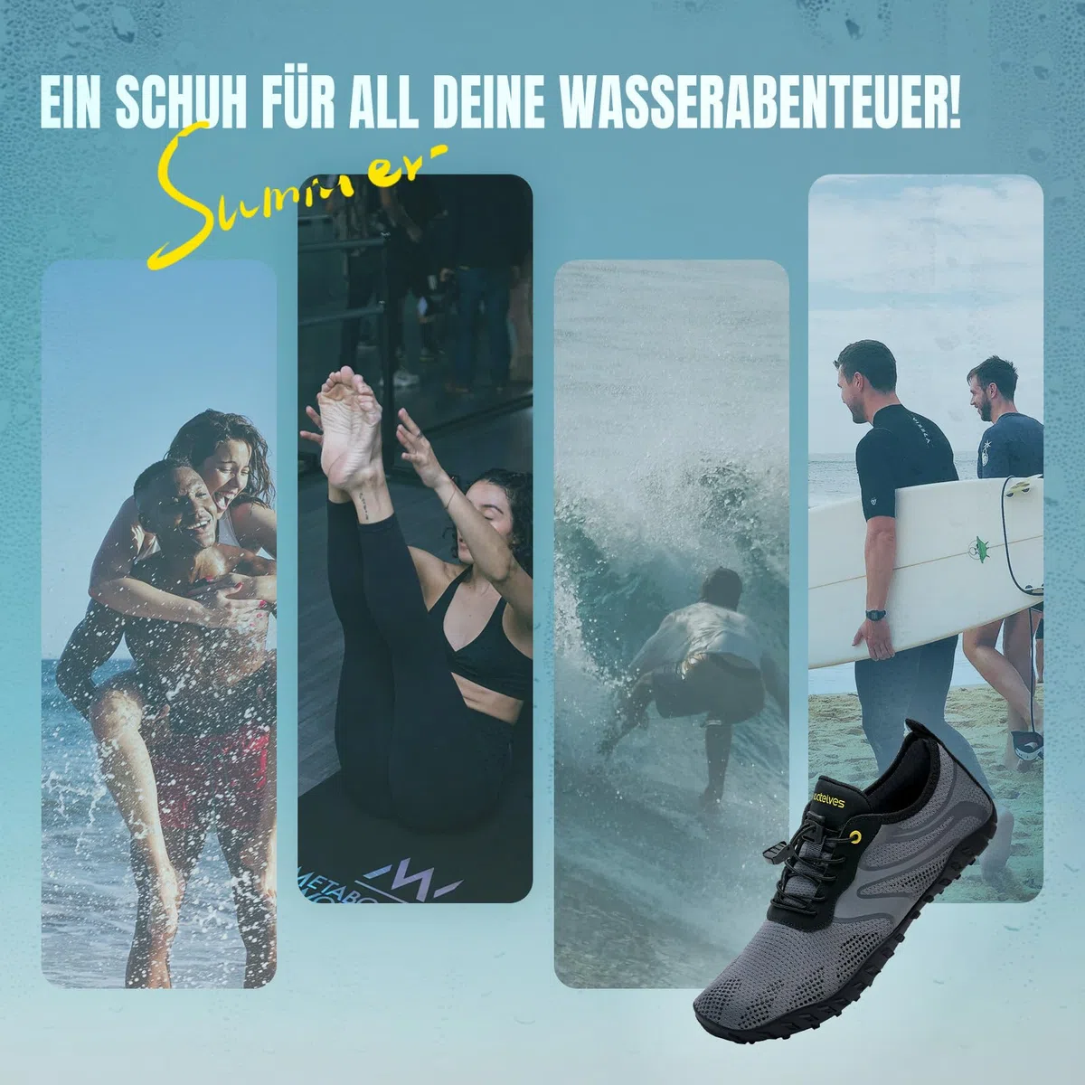 WateLves Wasserschuhe Badeschuhe Damen Herren Strandschuhe Schwimmschuhe Aquaschuhe Sommer Schnell Trocknend Surfschuhe 36-48EU