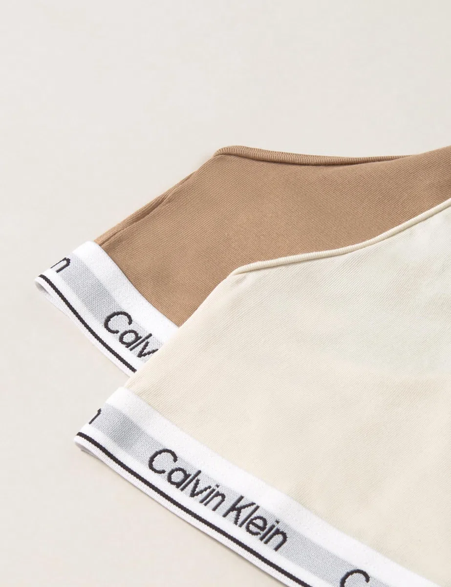 Calvin Klein Mädchen 2er Pack Bralettes mit Logobund