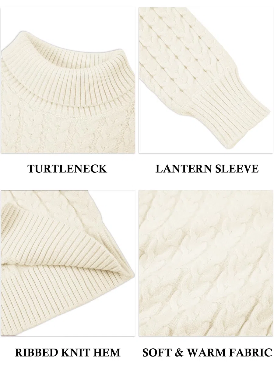 Haloumoning Pullover Mädchen Rollkragen Langarm Strickpullover Lose Casual Oberteile Kinder Herbst Winter Sweater