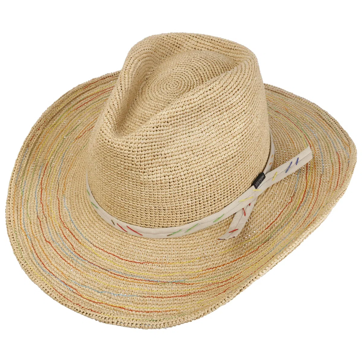Stetson Western Crochet Strohhut 100% Raffia Damen Sommer