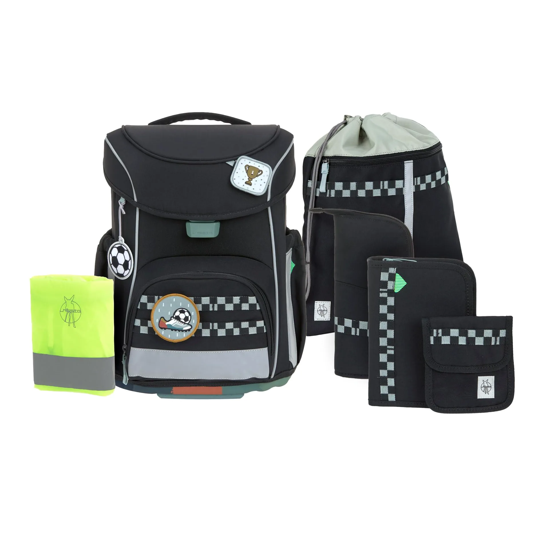 LÄSSIG 7-teiliges Schulranzen Set Kinder/School Set Slim Unique