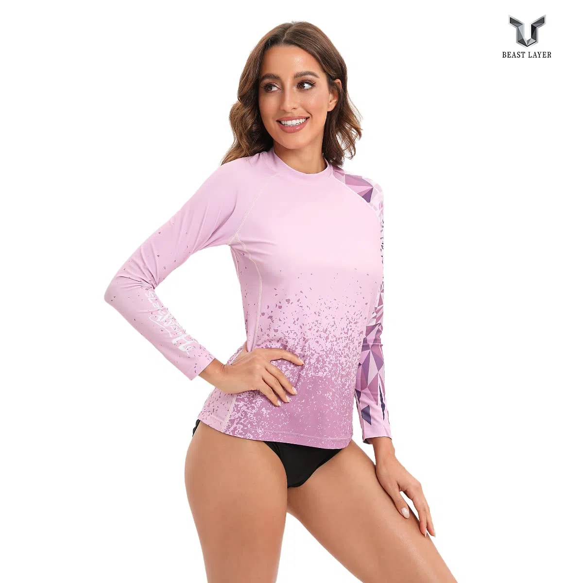 Huge Sports Rash Guard für Damen Rashguard Langarm Bademode Shirts Schnell Trocknender Swimsuit