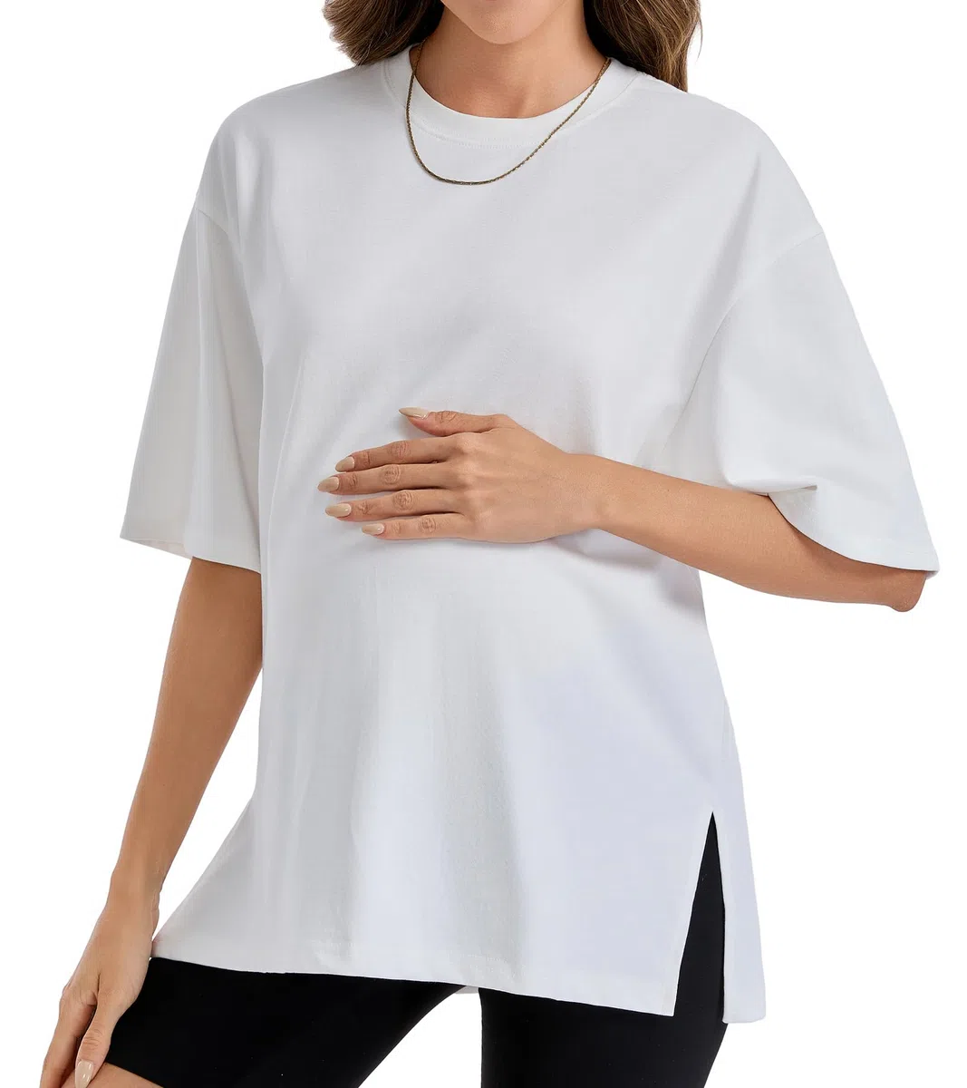 Sosolism Damen 100% Baumwolle Umstands T-Shirt Oversized