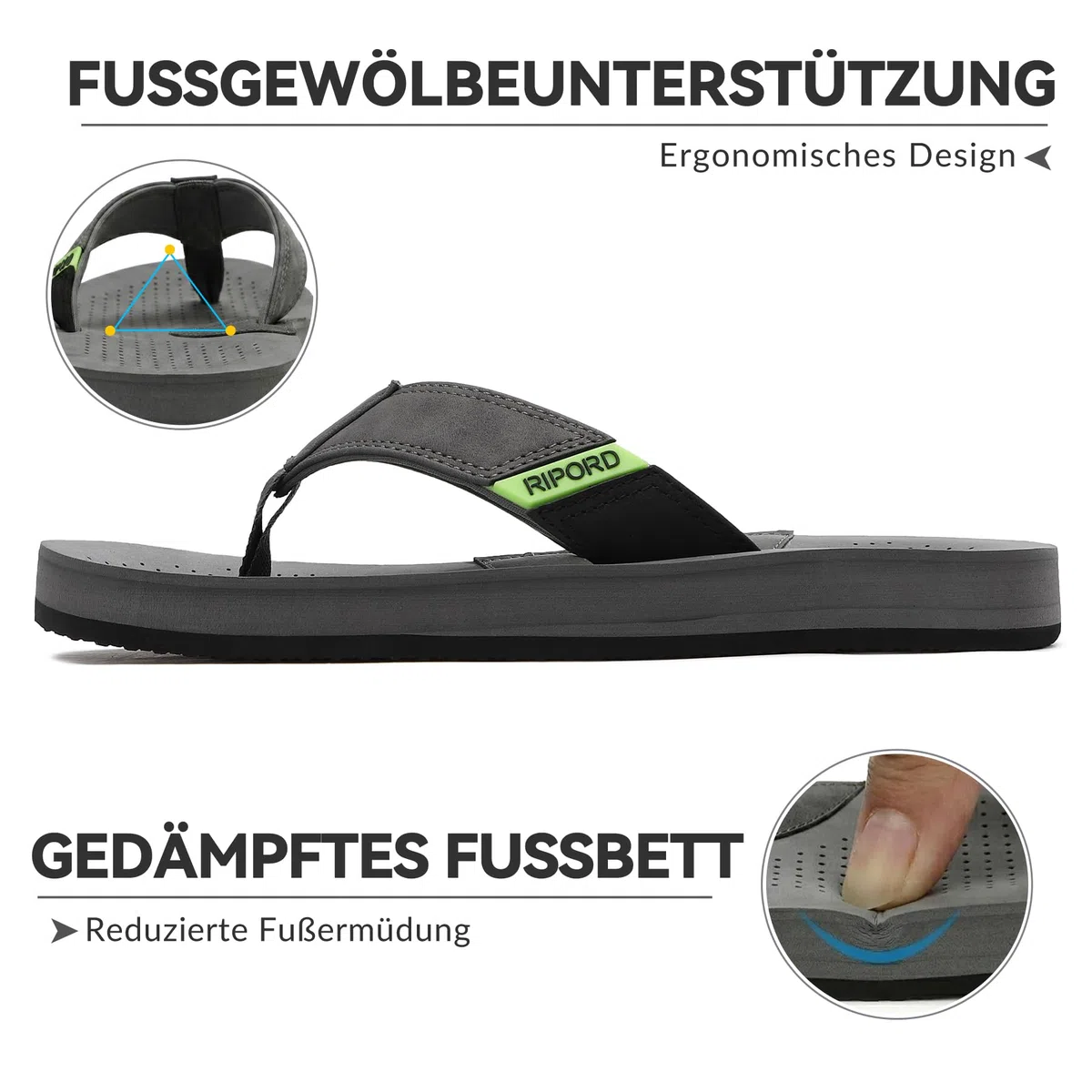Herren Flip Flops Zehentrenner Bequeme Sandalen 41-46 EU