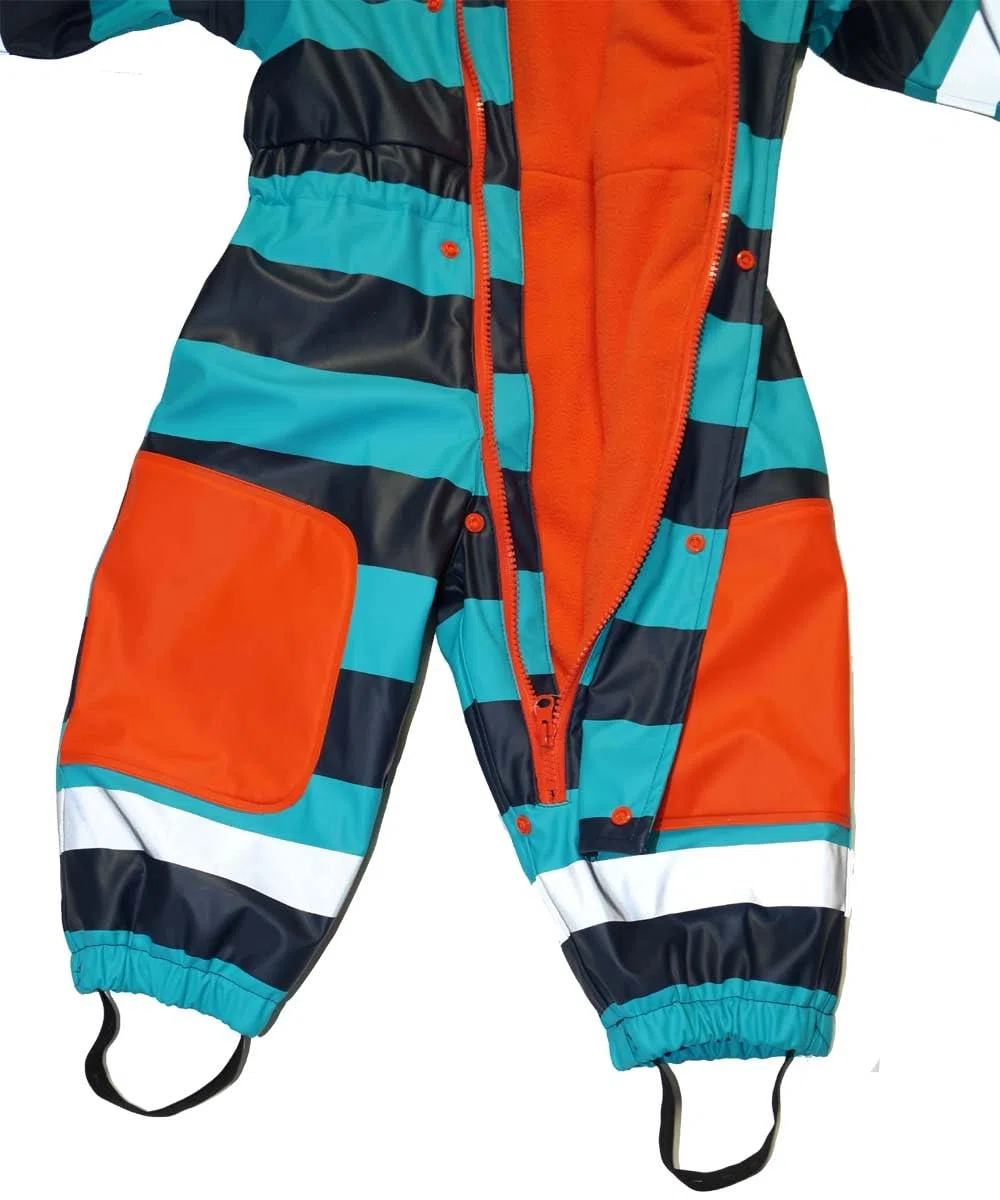 MAYLYNN Schneeanzug Regenoverall Regenanzug Blau, warm gefüttert mit dicken Fleece Futter