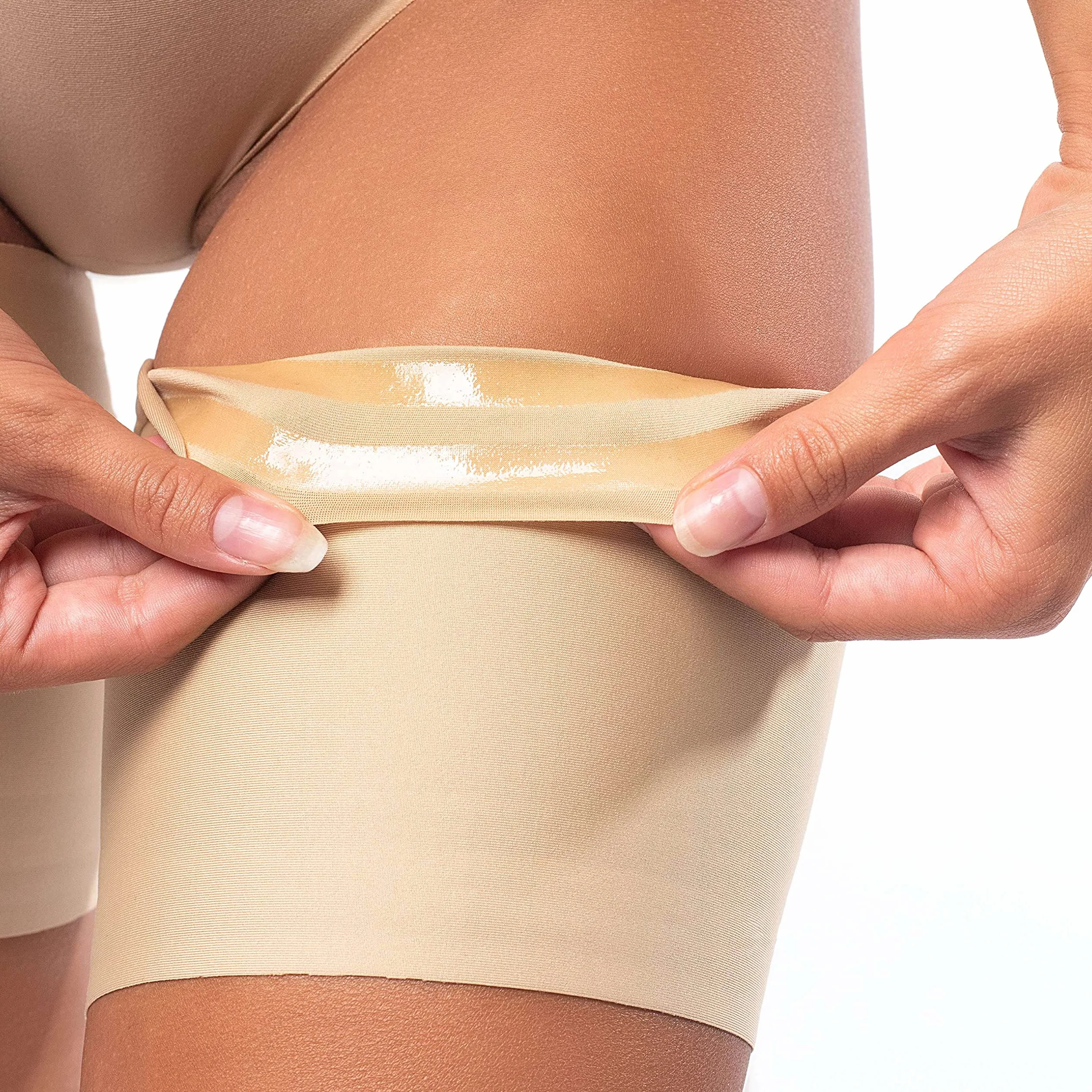 looksy Elastische Oberschenkelbänder Unisex Anti-Scheuern dehnbar verhindern Oberschenkel Reiben Satin gefüttert Protektor Anti-Rutsch-Silikon