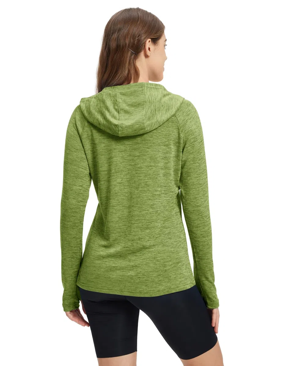 donhobo Damen Sport Shirt Langarm Laufshirt UPF 50+ UV Schutz Schnelltrocknend Pullover Sweatshirts Fitness Hoodies Running Yoga Tops mit Daumenlöcher