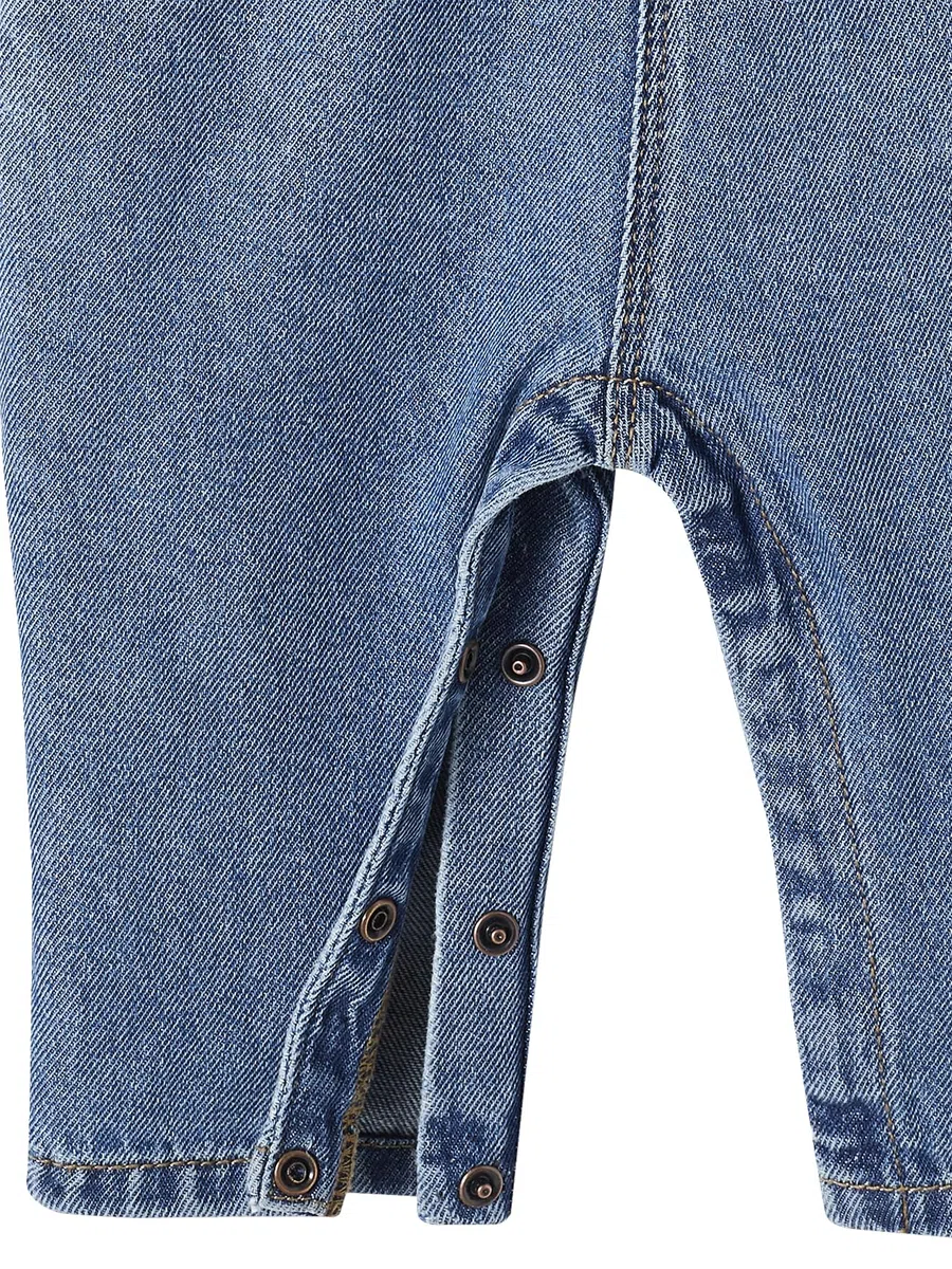 Vertbaudet Jungen Baby Jeans-Latzhose blue stone 80