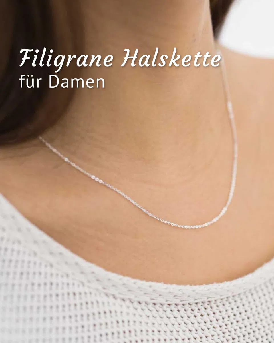 MATERIA by Matthias Wagner Feine Ankerkette 925 Sterling Silber - 1,2mm Halskette in 7 Längen