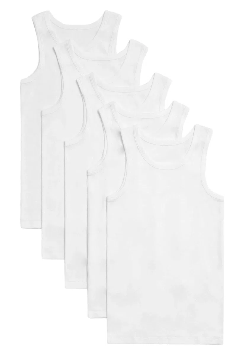 Marks & Spencer 5Er-Pack Unterhemden Aus Reiner Baumwolle (2–14 J.)