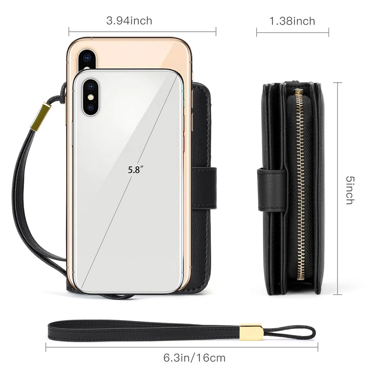 GAEKEAO Portemonnaie Damen,Geldbörse Damen, Geldbeutel Damen Zipper ​mit Münzfach & RFID-Schutz
