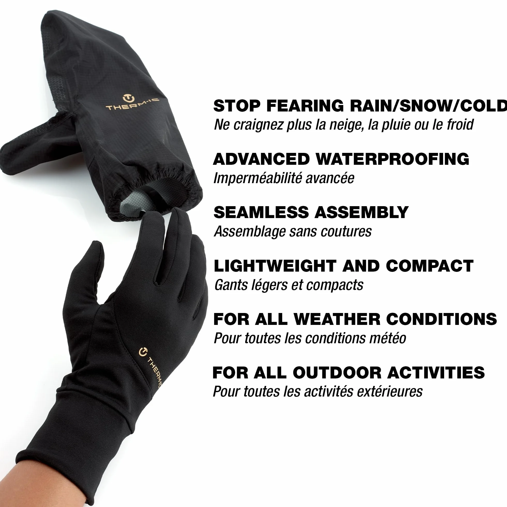 therm-ic Weather Shield Covers Überhandschuhe, Black