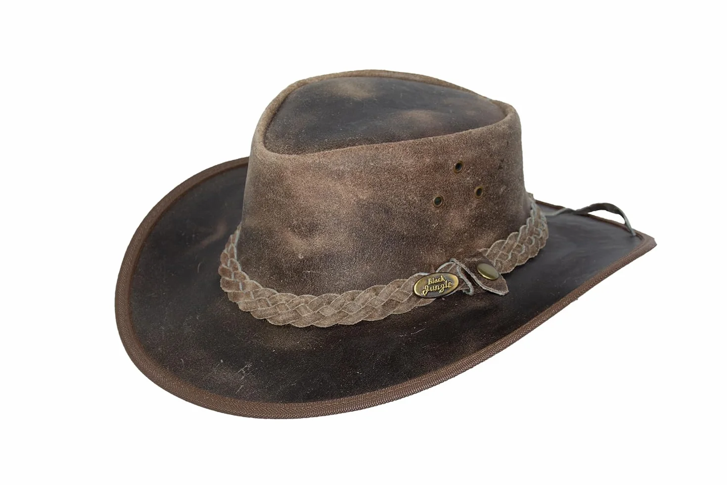 Black Jungle Bulat Lederhut, Westernhut, Australienhut, Cowboyhut