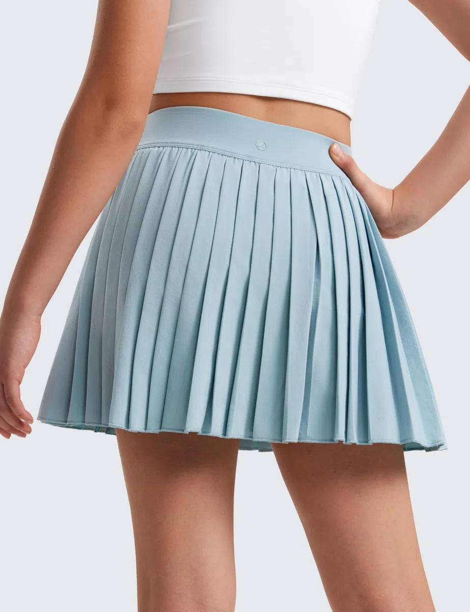 CRZ YOGA Mädchen Kurze hohe Taille gefaltete Faltenrock Basic Schuluniformen Röcke Solid Skater Tennis Schule Rock