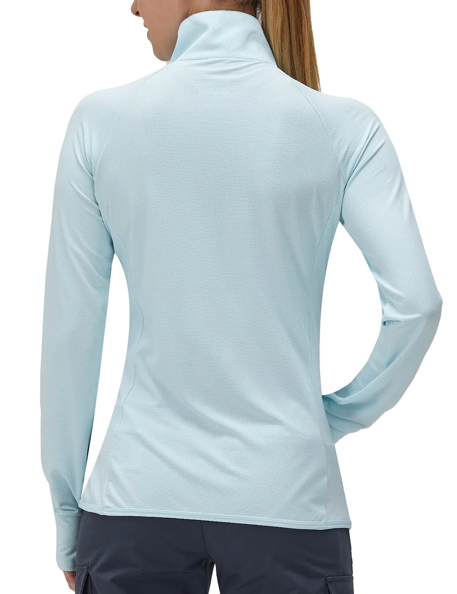 KPSUN Damen LSF 50+ UV-Sonnenschutzkleidung, langärmelig, athletisch, Wander-Shirt, leicht, LSF, Reißverschluss, Outdoor-Jacke