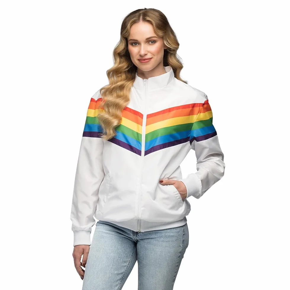 Boland - Trainingsjacke Vintage Rainbow, Kostüm für Damen im Retro Style, Gruppenkostüm für Mottoparty oder Karneval
