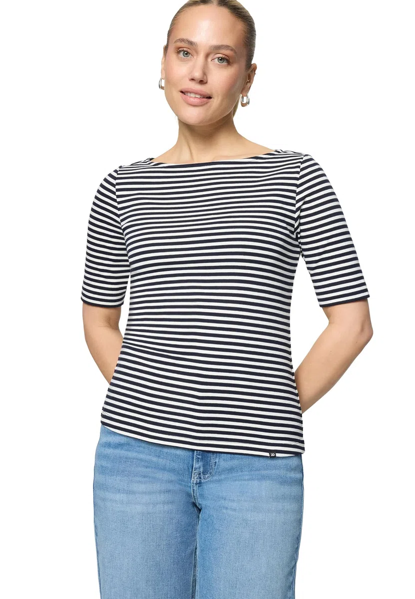 zero Damen Basic Shirt mit U-Boot-Ausschnitt
