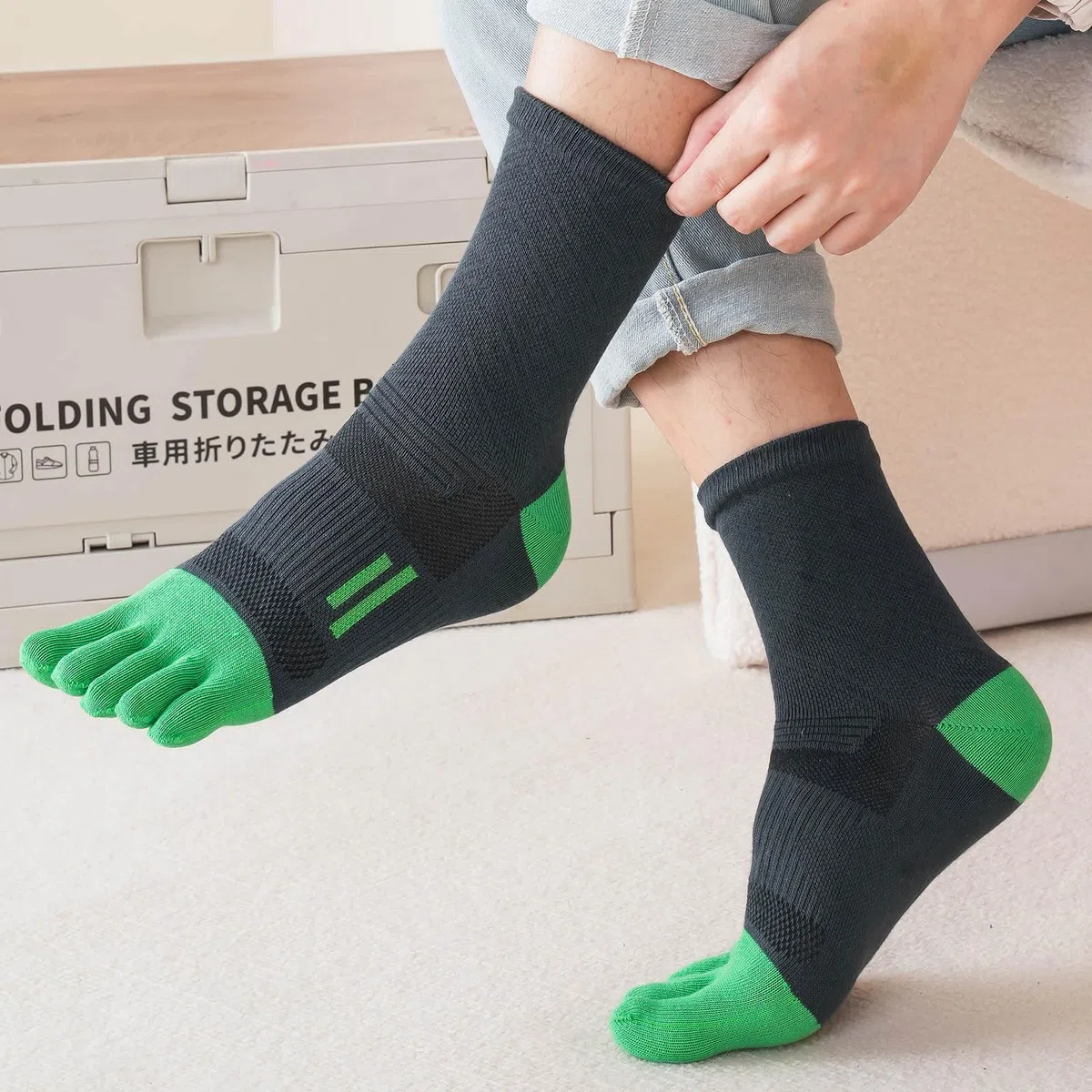 Herren Zehensocken Baumwolle,Five Fingers Socken für Sport Laufende,Sportsocken für Herren 4 Paar
