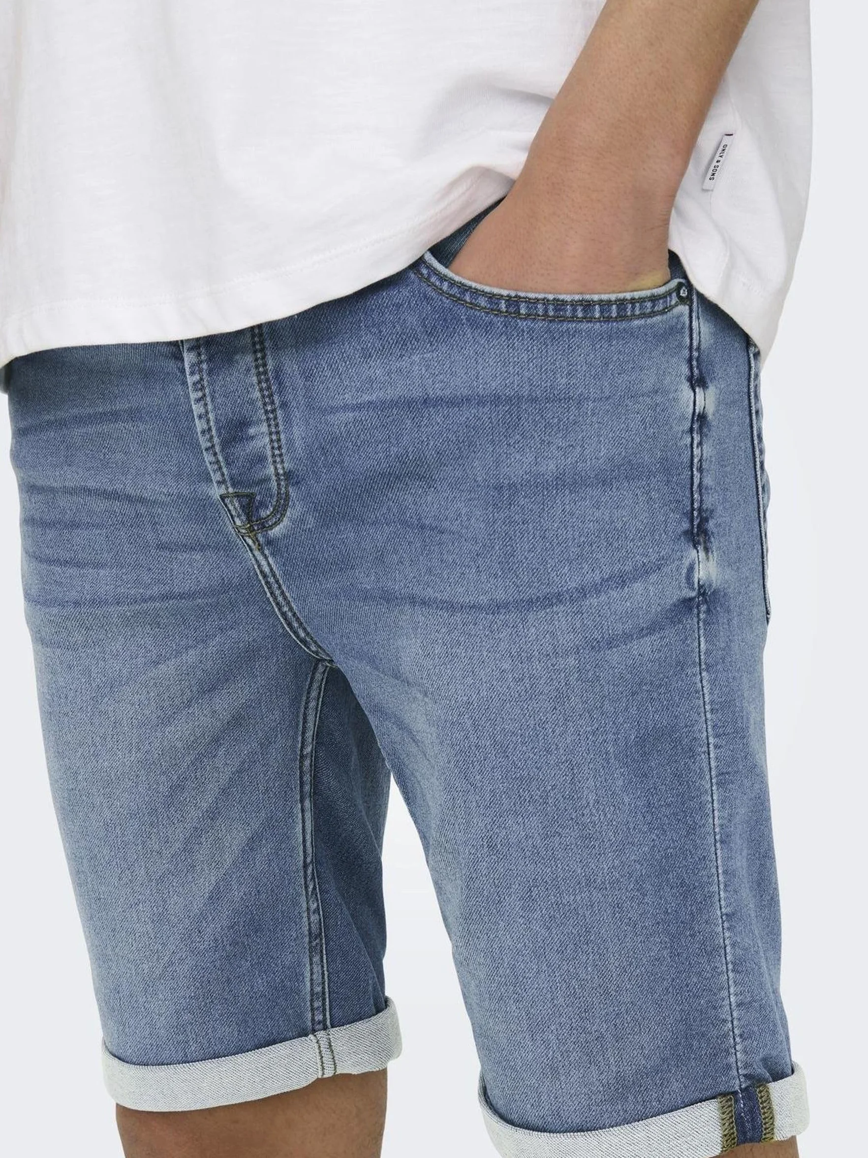 Herren O&S Denim Capri Jeans Shorts 3/4 Bermuda Pants Sommer Hose Kurze Freizeit Trousers ONSPLY