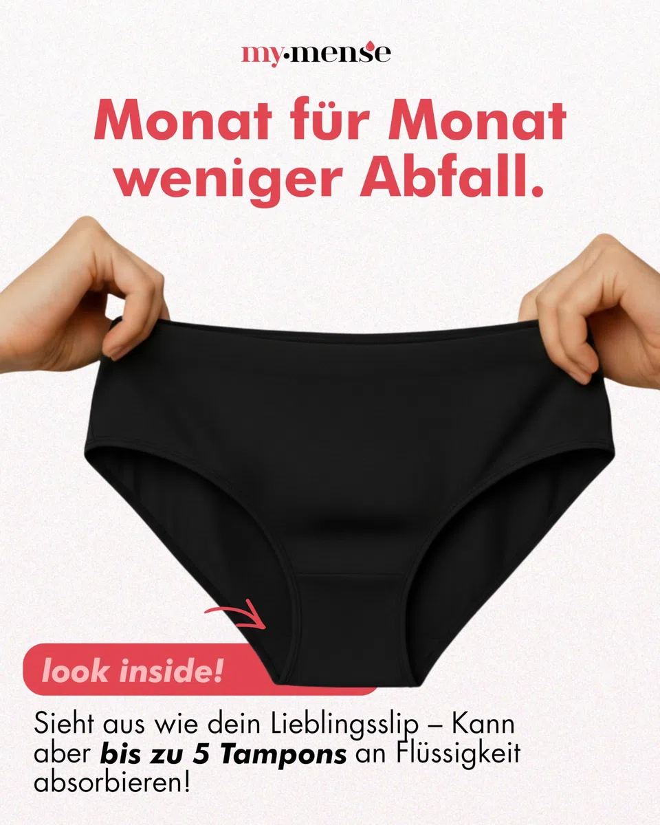 My•Mense Periodenslip Heather I Größen 30-52 I Highleg Periodenunterwäsche mit Spitze & Saugkraft bis 2 Tampons I 12h Schutz, ultradünn & auslaufsicher I Für leichte Tage