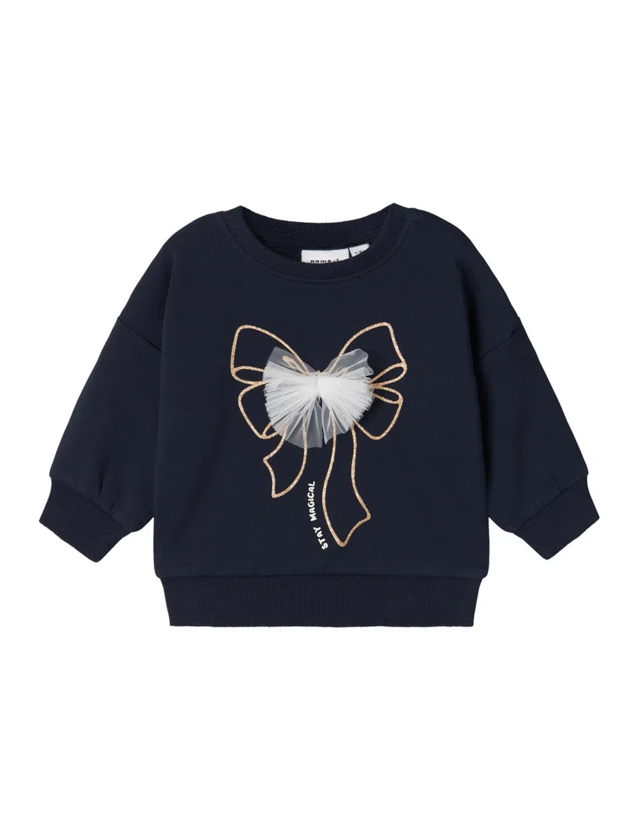 Name IT Baby - Mädchen Nbfraxa Ls Sweat Bru Sweatshirt (1er Pack)