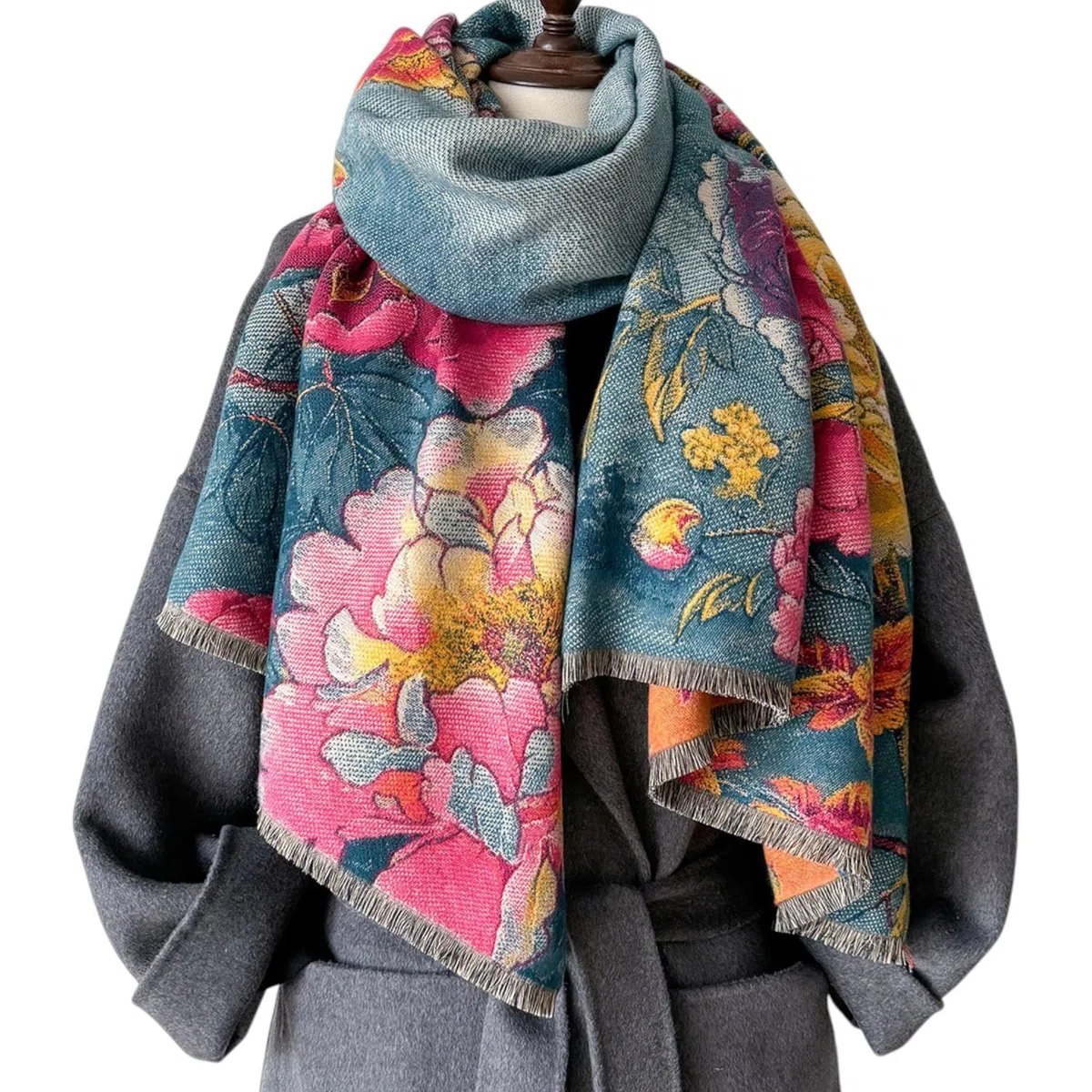 GFM FRLSHL-EE Damen-Schal im Pashmina-Stil, Kaschmir-Textur für Herbst, Winter, Weihnachten