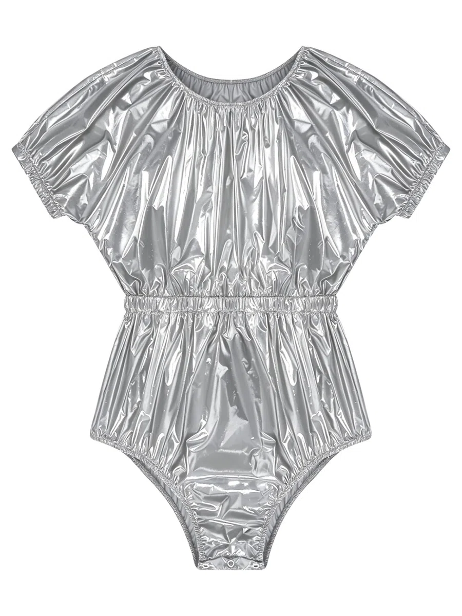 Erwachsene Windelbody Pvc Body Kurzarm Overall Kurz Pyjama Auslaufsichere Windelüberzug Wasserdicht ölbeständig